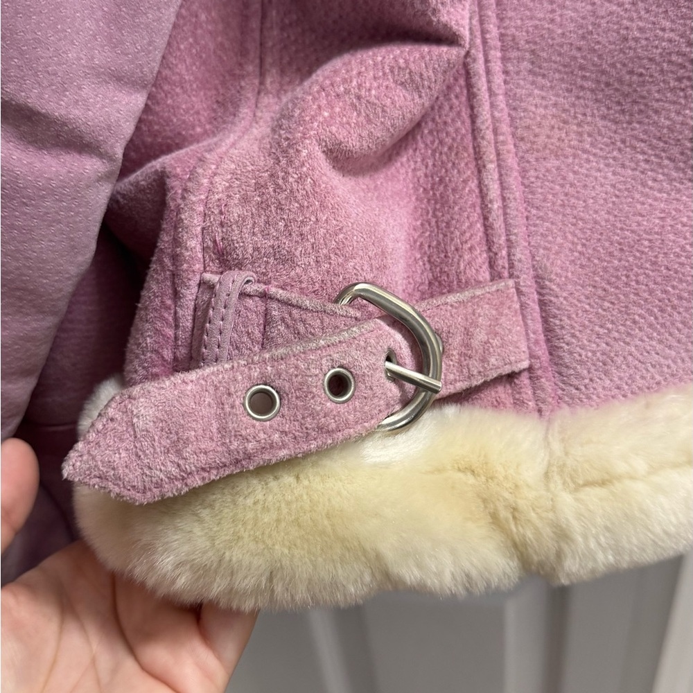 Baby Phat Women's Pink and Cream Suede/Leather Teddy Jacket - Picture 8 of 8